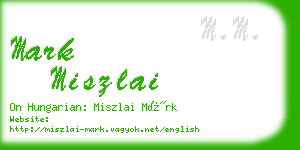 mark miszlai business card